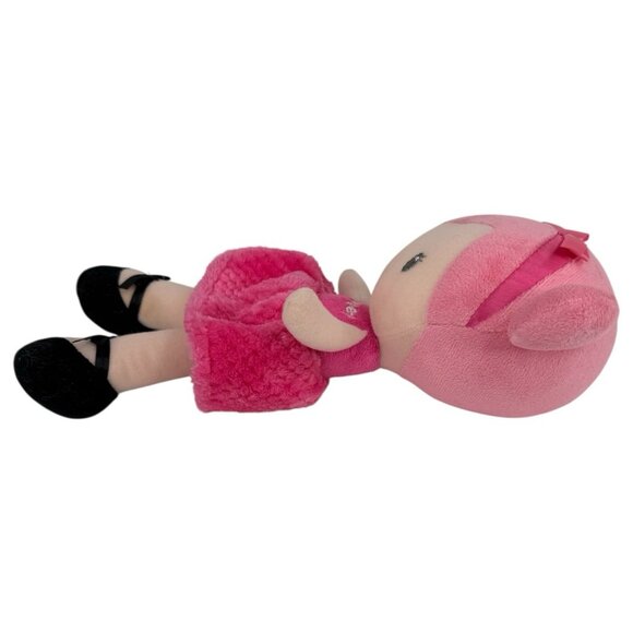BABY STARTERS Sweet Doll Plush Pink Hair Dress Black Shoe Stuffed Toy Baby Lovey - Picture 6 of 7